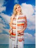 Multi-way Striped Patterned Chiffon Shawl W/ Button